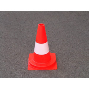 CONE EN PVC ROUGE/BLANC  H= 320mm