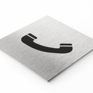 PLAQUETTE OPTIQUE INOX 120X120X1 mm "TELEPHONE"