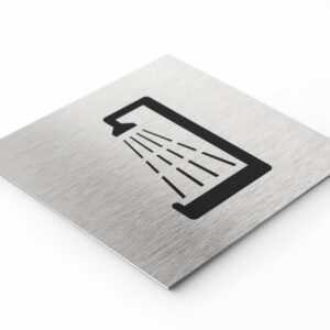 PLAQUETTE OPTIQUE INOX 120X120X1 mm "DOUCHE"