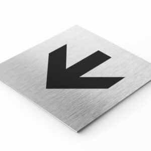 PLAQUETTE OPTIQUE INOX 120X120X1 mm "FLECHE"