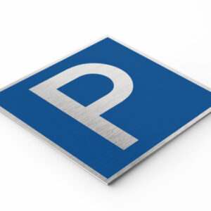 PLAQUETTE OPTIQUE INOX 120X120X1 mm "PARKING"