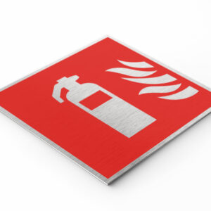 PLAQUETTE OPTIQUE INOX 120X120X1 mm "EXTINCTEUR"