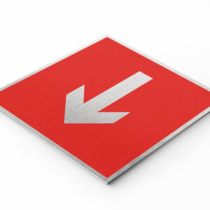 PLAQUETTE OPTIQUE INOX 120X120X1 mm "FLECHE"