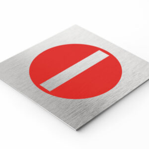 PLAQUETTE OPTIQUE INOX 120X120X1 mm "SENS INTERDIT"