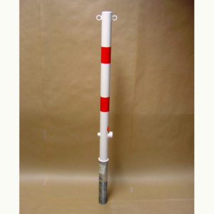 POTEAU ROUGE/BLANC  60x1200 mm
AVEC EMBASE, AVEC OEILLET