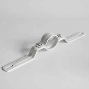 BRIDE ACIER 350mm, Ø 60mm -> PLATpour trous Ø6,5mm entraxes compris entre 330 et 375mm