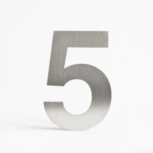 NUMERO EN INOX-RELIEF 115 MMBROSSE "5"
