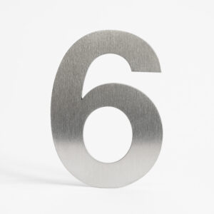 NUMERO EN INOX-RELIEF 115 MMBROSSE  "6"