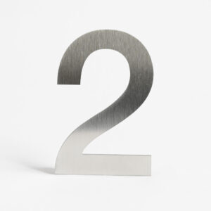NUMERO EN INOX-RELIEF 115 MMBROSSE "2"