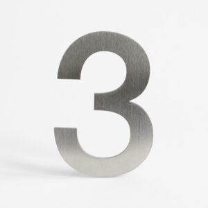 NUMERO EN INOX-RELIEF  115 MMBROSSE "3"