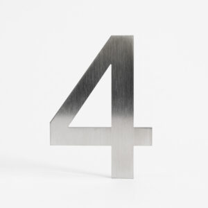 NUMERO EN INOX-RELIEF 115 MMBROSSE "4"