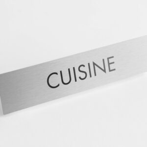 PLAQUETTE OPTIQUE INOX 180x40x1 mm "CUISINE"