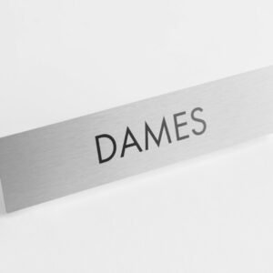PLAQUETTE OPTIQUE INOX 180x40x1 mm "DAMES"