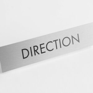 PLAQUETTE OPTIQUE INOX 180x40x1 mm "DIRECTION"