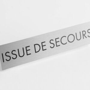 PLAQUETTE OPTIQUE INOX 180x40x1 mm "ISSUE DE S."