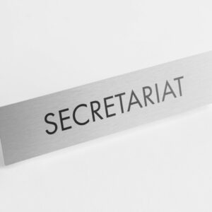 PLAQUETTE OPTIQUE INOX 180x40x1 mm "SECRETARIAT"