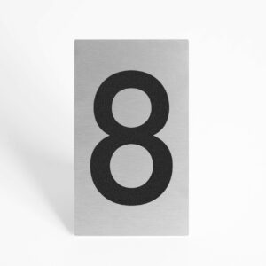 PLAQUETTE OPTIQUE INOX 70x120x1mm "8"