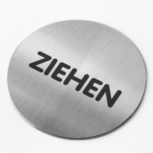 PICTO  INOX  Ø 65mm   " ZIEHEN "