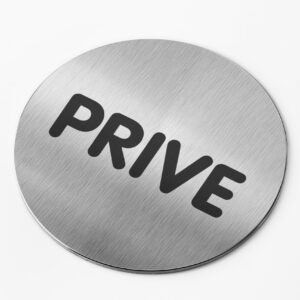 PICTO  INOX  Ø 83 mm   " PRIVE "