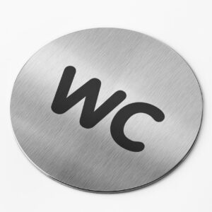 PICTO  INOX  Ø 83 mm   "  WC  "