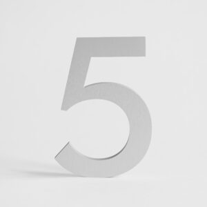 NUMERO EN ALU-RELIEF 110 MMNATURE "5"