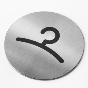 PICTO  INOX  Ø 83 mm   " GARDE-ROBE "