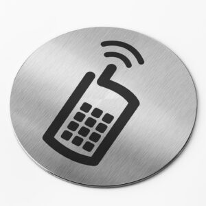 PICTO  INOX  Ø 83 mm   " PORTABLE  OK"