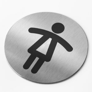 PICTO  INOX  Ø 83 mm   " WC DAMES "