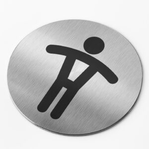 PICTO  INOX  Ø 83 mm   " WC HOMMES "