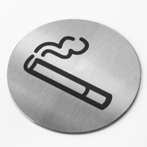 PICTO  INOX  Ø 83 mm   "  FUMEURS  "