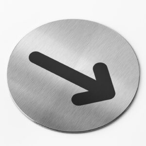 PICTO  INOX  Ø 83 mm   " FLECHE"