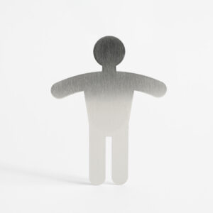 PICTO  INOX  RELIEF h= 120 mm   " HOMME "