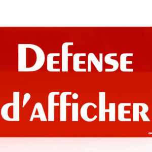 RECTANGLE EN ALUMINIUM PLAT : 1,5 MM,DIMENSIONS: 300 x 175 MM,"DEFENSE D'AFFICHER"
