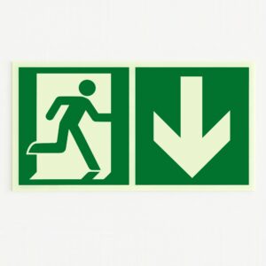 RECTANGLE EN ALUMINIUM : 0,8 MM,DIMENSIONS: 300 x 150 mm,"SORTIE DE SECOURS"