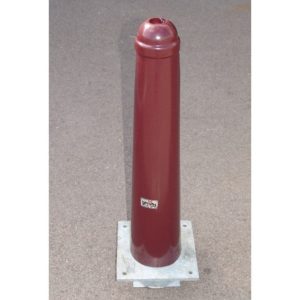 POTEAU CÔNIQUE AMOVIBLE à clé tria.  SANS SOCLE laqué en rouge-brun RAL 3007