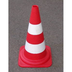 CONE EN PVC ROUGE/BLANC  H= 500mm