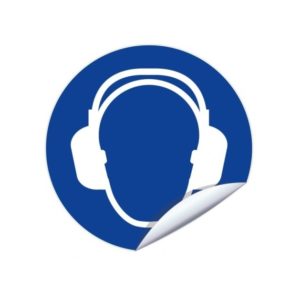 AUTOCOLLANT  ROND  100 mm
"PORT CASQUE ANTI-BRUIT"