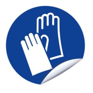 AUTOCOLLANT  ROND  200 mm
"GANTS DE PROTECTION"