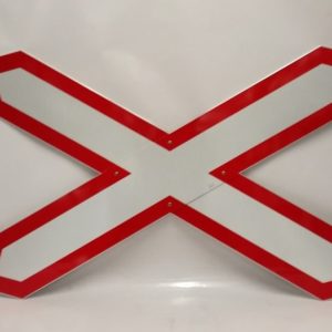B7a             CROIX BLANC/ROUGE  REFL.PLAT
dimensions 1250 x 194 x 3 mm