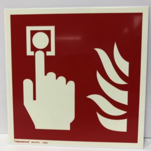 AUTOCOLLANT PHOSPHOR.  148 x 148 mm,
"Point d'alarme incendie"