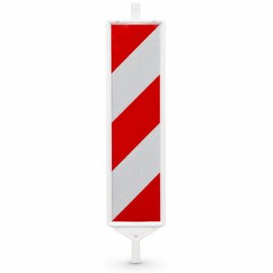 BALISE CHANTIER en PVC TYPE 40D.F.  R/L  blanc / rouge RF cl. 1dimensions:  295 x 1290 x 50 mm, pied: 40x40