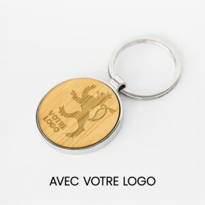 PORTE-CLEF ROND EN BOIS GRAVE SF
