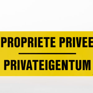 RECTANGLE EN ALUMINIUM PLAT : 2 MM,DIMENSIONS: 410 x 170 MM,"PROPRIETE PRIVEE"