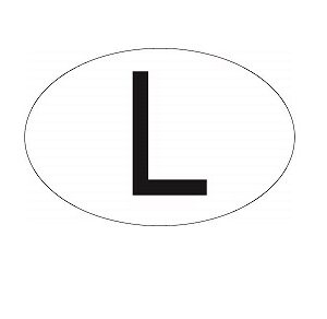 v - AUTOCOLLANT "L"   -   Petit  ( 86 mm x 56 mm )