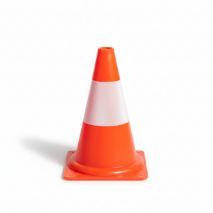 CONE EN PVC ROUGE/BLANC  H= 320mm