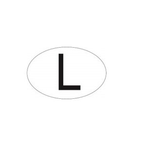v - AUTOCOLLANT "L"   -   Petit  ( 86 mm x 56 mm )