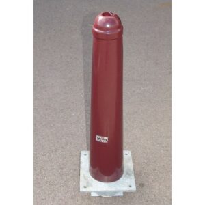 POTEAU CÔNIQUE AMOVIBLE à clé tria.
  SANS SOCLE 
laqué en rouge-brun RAL 3007